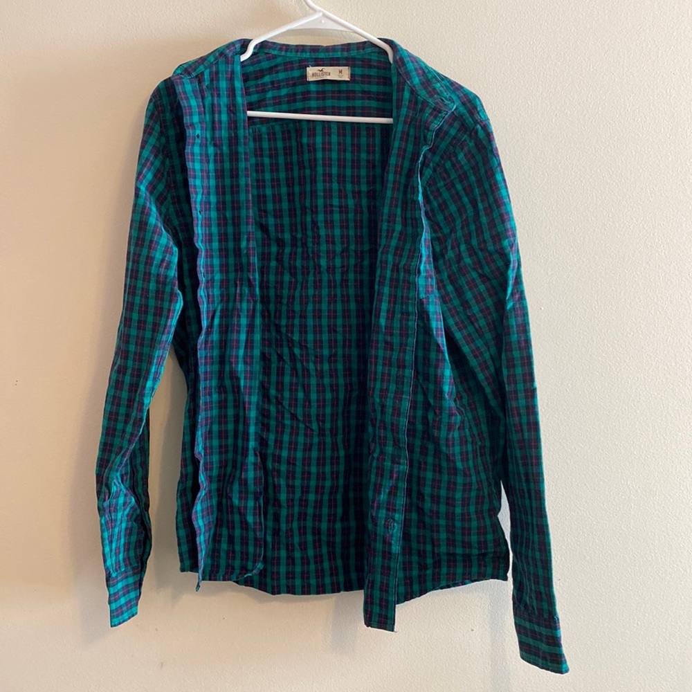 Hollister mens plaid button down